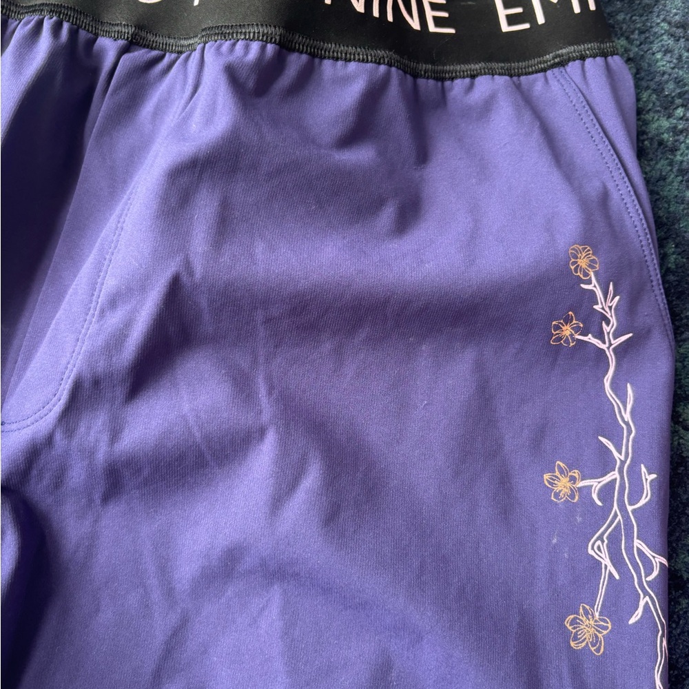Alba All Day Wear Elegant Blue Embroidered Women's Pants, XL - Picture 3 of 10